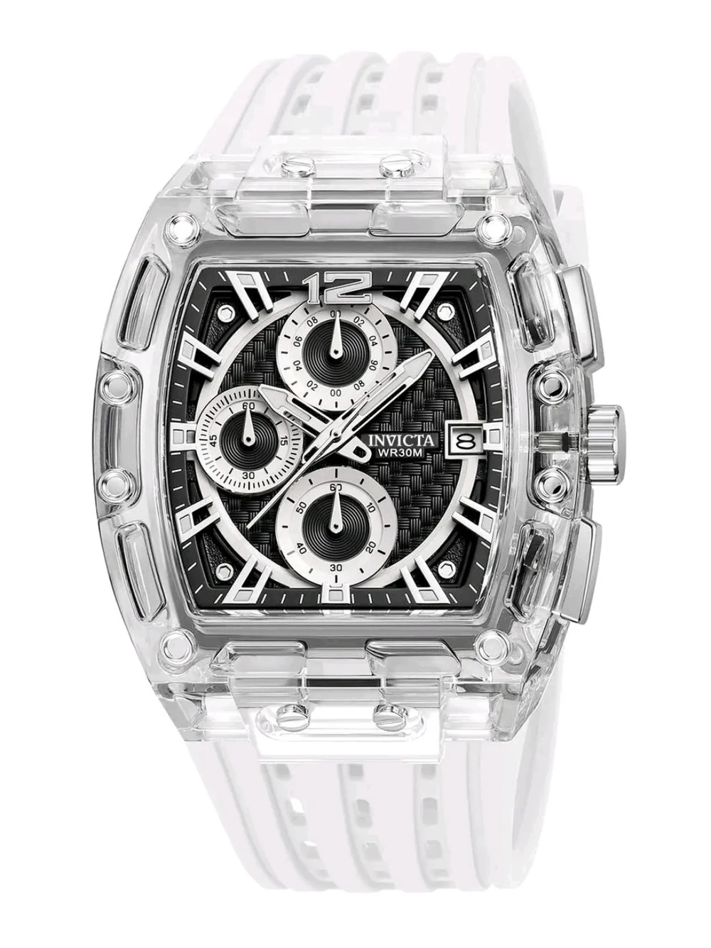 Invicta Clear and Black Chronograph Sport Watch